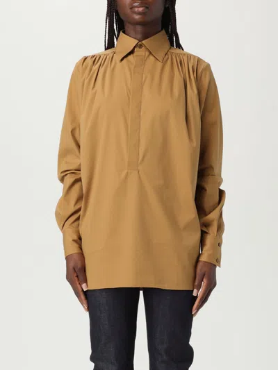 Saint Laurent Gathered Cotton-blend Blouse