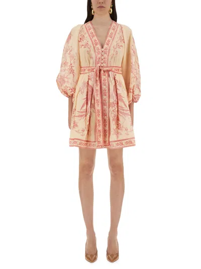 Zimmermann Beige Lucky Printed Mini Dress