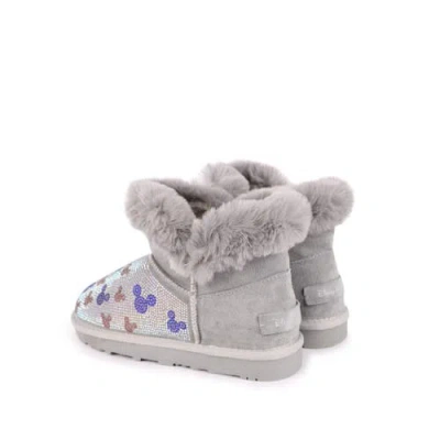 Moa Master Of Arts Beige Microstud Mickey Winter Boots In Gray