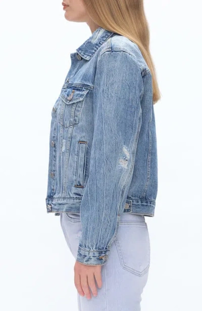 Bayeas Distressed Denim Jacket In Blue