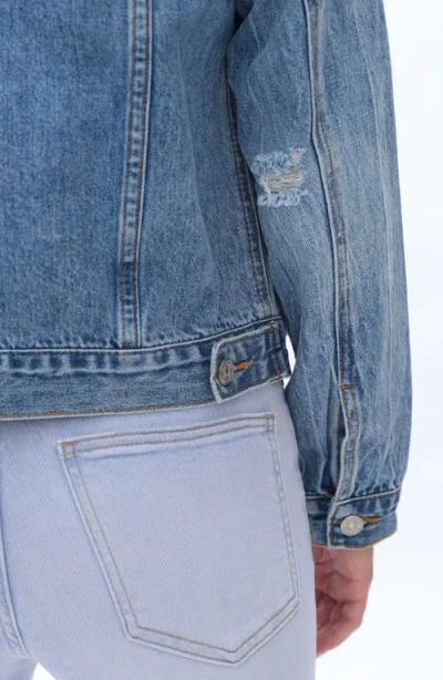 Bayeas Distressed Denim Jacket In Blue