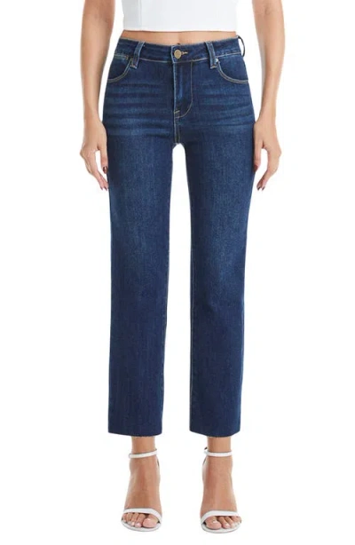 Bayeas Raw Hem High Waist Crop Straight Leg Jeans