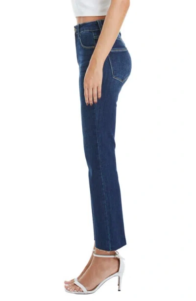 Bayeas Raw Hem High Waist Crop Straight Leg Jeans