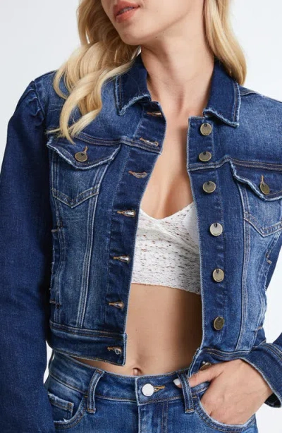 Bayeas Puff Shoulder Crop Denim Jacket