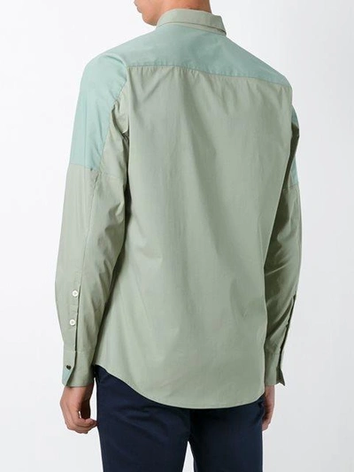 Shop Al Duca D'aosta Paneled Longsleeved Shirt In Green