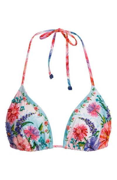 Agua Bendita Lolita Chroma Printed Tie Bikini Top In Multi