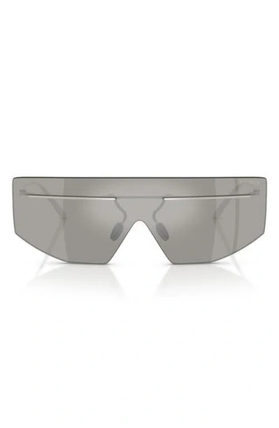 Prada Man Sunglass Pr B55s In Light Grey Mirror Silver