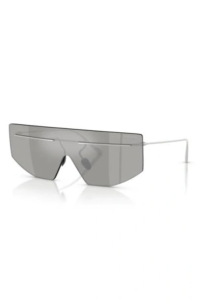 Prada Man Sunglass Pr B55s In Light Grey Mirror Silver