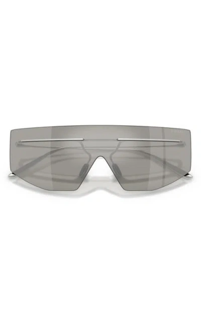 Prada Man Sunglass Pr B55s In Light Grey Mirror Silver