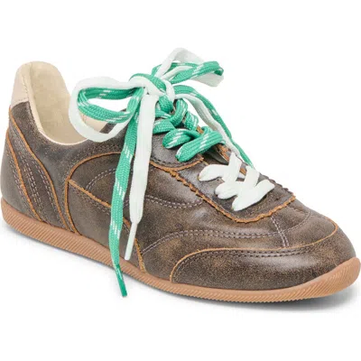 Dolce Vita Laini Sneakers Brown Distressed Leather