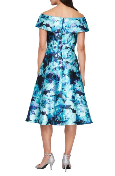 Alex Evenings 8439054 Tea Length Plus Size Short Cocktail Ruffle A Line Dress