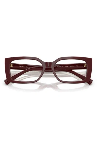 Tiffany & Co . 52mm Rectangular Optical Glasses In Burgundy