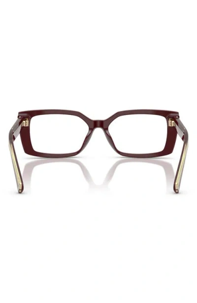 Tiffany & Co . 52mm Rectangular Optical Glasses In Burgundy
