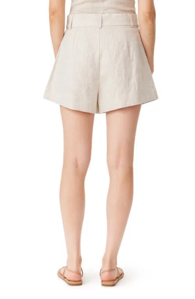Habitual Belted Pleated Linen Blend Shorts In Multi