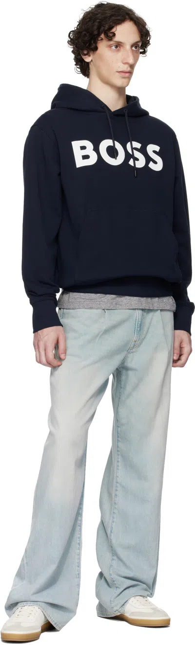 Hugo Boss Boss Man Sweatshirt Midnight Blue Size S Cotton