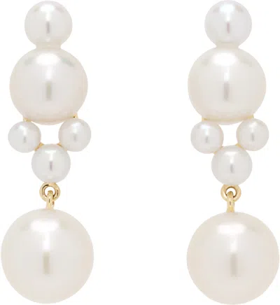 Sophie Bille Brahe Luna 14k Yellow Gold Pearl Earrings