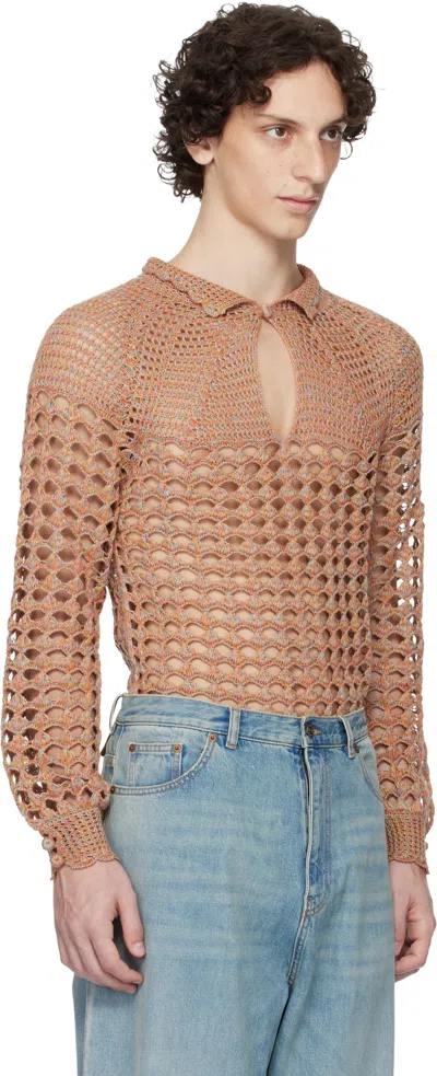 Valentino Garavani Multicolor Crochet Sweater In Nude