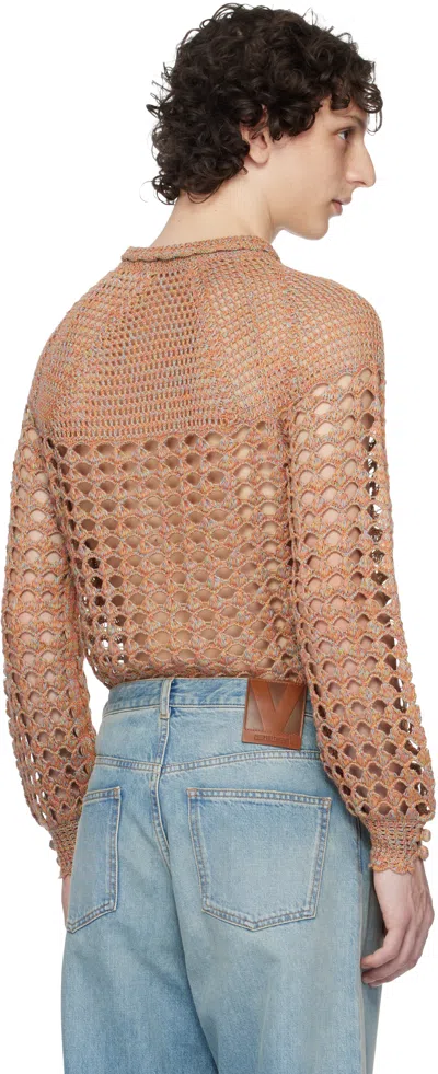 Valentino Garavani Multicolor Crochet Sweater In Nude