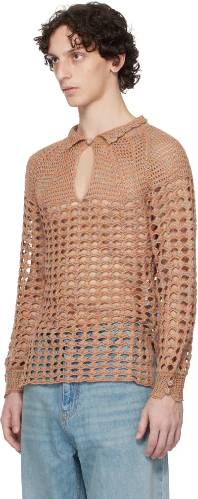 Valentino Garavani Multicolor Crochet Sweater In Nude