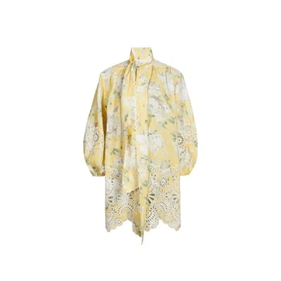 Zimmermann Acacia Mini Dress In Neutrals