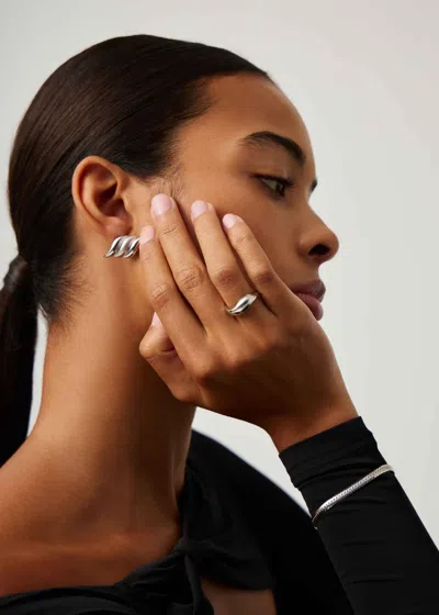 Missoma X Savi Rhodium-plated Signature Stacking Ring