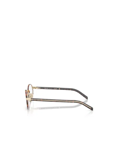 Prada Womens Brown Pr B55v Oval-frame Metal Optical Glasses In Multi