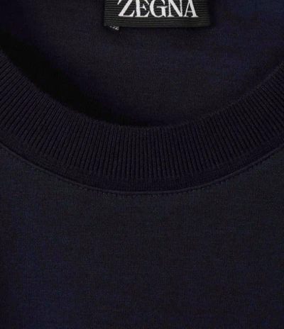Zegna Silk Cotton Short Sleeve Crew Neck T-shirt