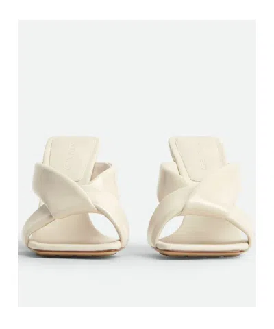 Bottega Veneta Pastel Yellow Leather Riva Mules In White