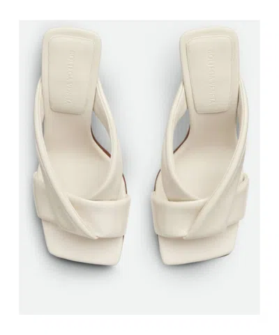 Bottega Veneta Pastel Yellow Leather Riva Mules In White