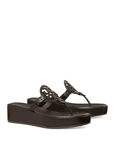 Tory Burch Wedge Thong Sandals Featuring Stud Detail