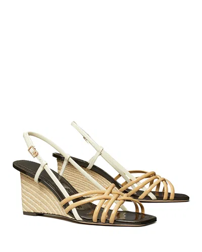 Tory Burch Multi-strap Espadrille Wedge In Brown