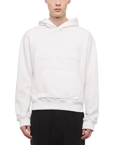 Helmut Lang Embossed Studio Logo Hoodie In White