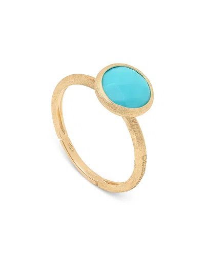Marco Bicego 18k Yellow Gold Jaipur Color Small Turquoise Bezel Ring In Gold