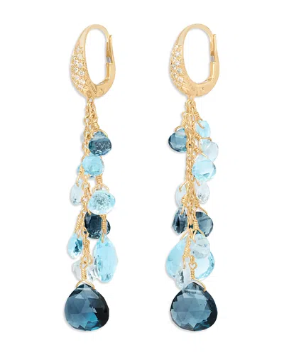 Marco Bicego Paradise Mixed Topaz Drop Earrings In 18k Yellow Gold