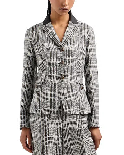 Emporio Armani Multi Patterned Checkered Blazer