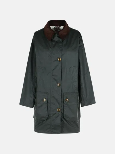 Barbour 'alexa' Green Waxed Cotton Jacket In Green