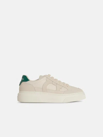 Ferragamo 'cassina' White Leather Sneakers In White