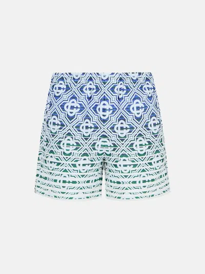 Casablanca 'stripe' Bermuda Shorts In Multicolor Cotton Blend In Multi
