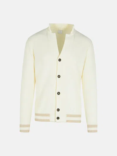 Eleventy Cream Cotton Cardigan