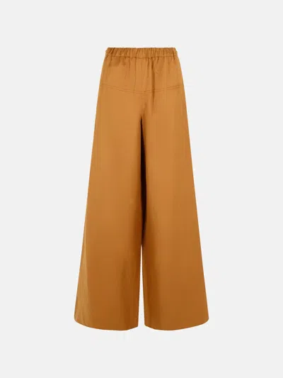 Max Mara 'onore' Brown Linen Blend Trousers