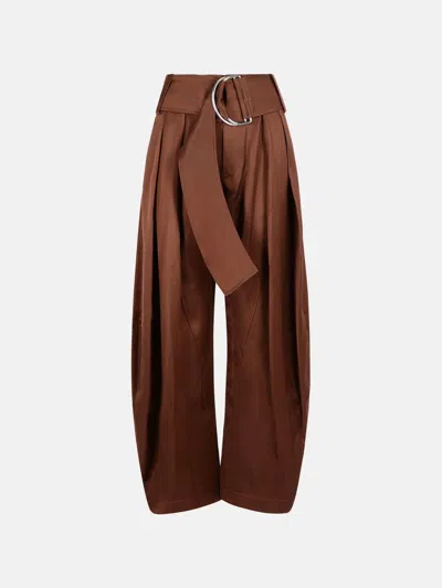 Jw Anderson 'd-ring' Brown Viscose Trousers