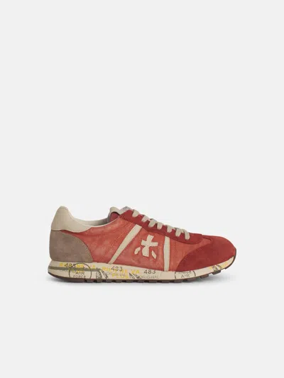 Premiata 'lucy' Red Leather Blend Sneakers