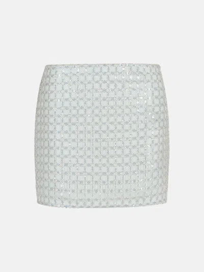 Rotate Birger Christensen 'beaded' Beige Polyester Miniskirt In Beige