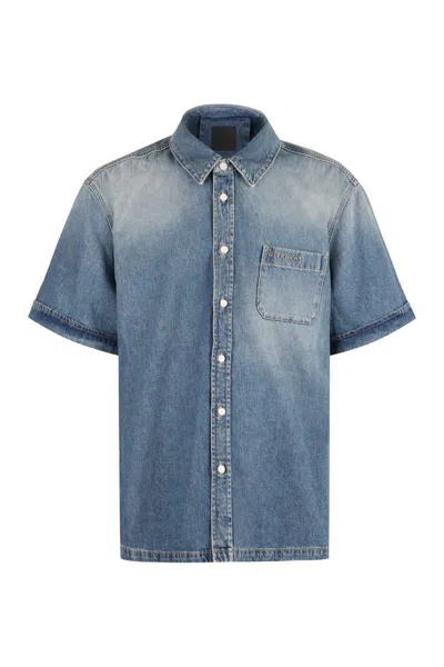 Givenchy Men Denim Shirt In Blue