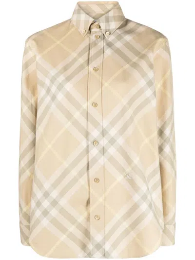 Burberry Button Down Shirt With Check Pattern