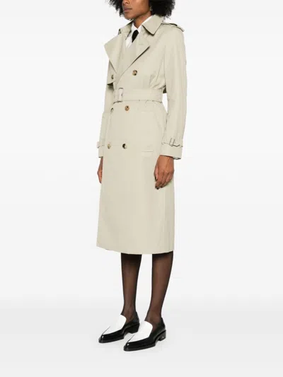 Burberry Trench Coat With Belted Waist And Epaulettes