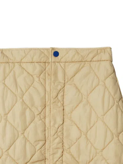 Burberry Almond Beige Quilted A-line Skirt