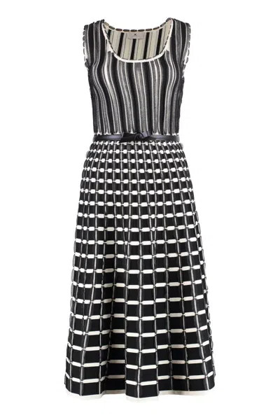 Elisabetta Franchi Micro-ruffles Detailed Midi Dress