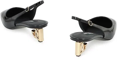 Dolce & Gabbana Black Décolleté With Dg Logo On The Heel