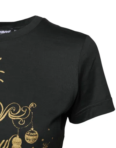 Pre-owned Dolce & Gabbana Black Cotton Round Neck Short Sleeve Women's T-shirt ()